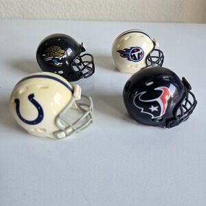 4 NFL‎ Riddell Pocket Pro Helmet Lot AFC South Mini Football Vintage 1.5"